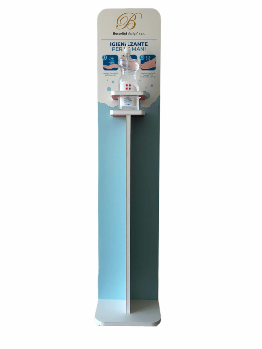 Totem porta gel igienizzante mani personalizzabile